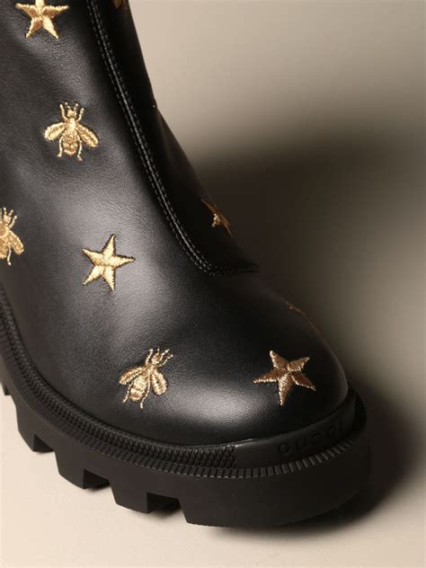 gucci shoes with bees on them|Gucci star and bee boots.